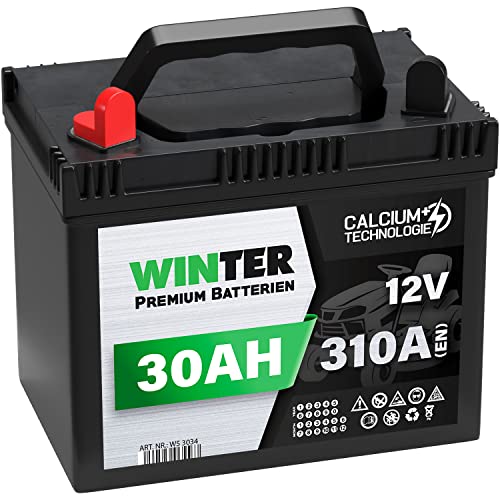Winter Premium Rasentraktor Batterie Aufsitzmäher 30Ah 12V 310A/EN (Plus Pol Links) 53034