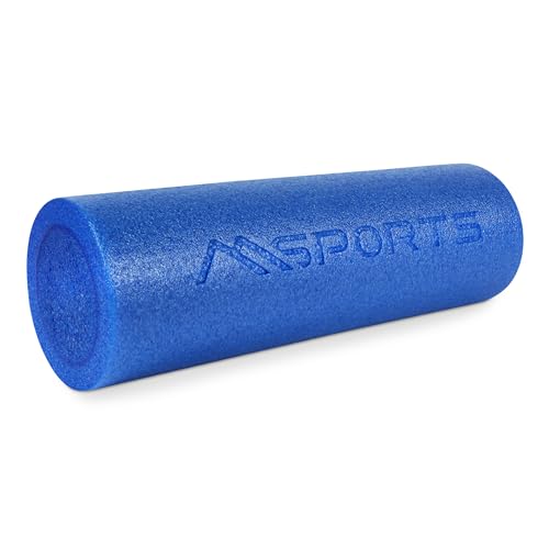 MSPORTS Yoga Rolle Premium | Pilates Rolle - 45 x 15 cm oder 90 x 15 cm - Faszienrolle (Blau, 90 x 15 cm)