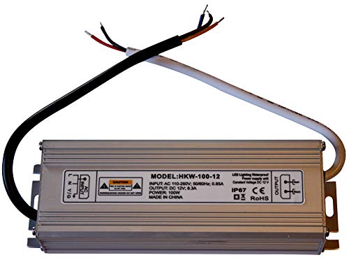 20W-150W 12V DC LED Stromversorgung Netzteil - Travo Transformator Wasserdicht IP 67 Stripe (100 Watt)