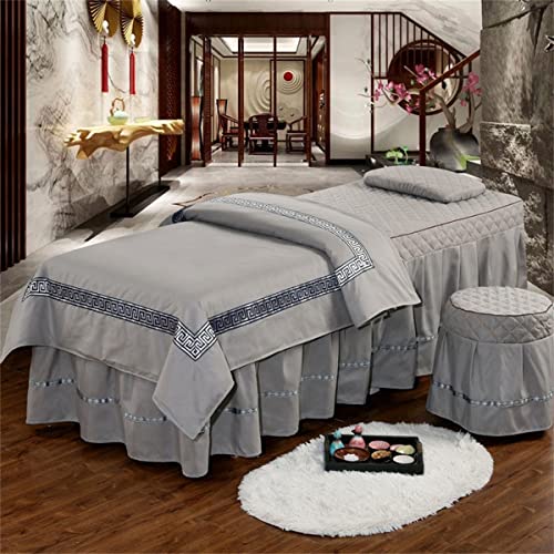 Massagetisch-Bettlaken-Set, Wimpernbettbezug, Spa-Behandlungslaken-Set für Wimpernverlängerungsbett oder Massagebett (Color : Grey, Size : 80x190cm)