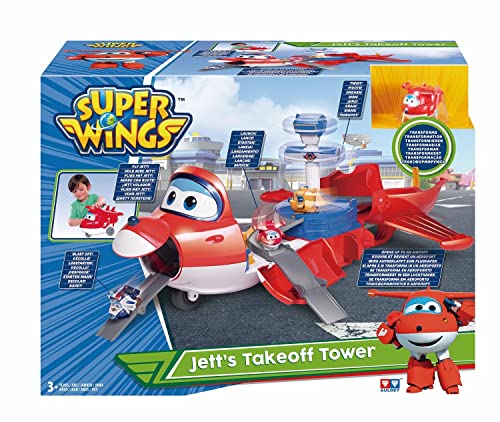 Super Wings Spielfigur JETT`s Takeoff Tower Flugzeug Transformer
