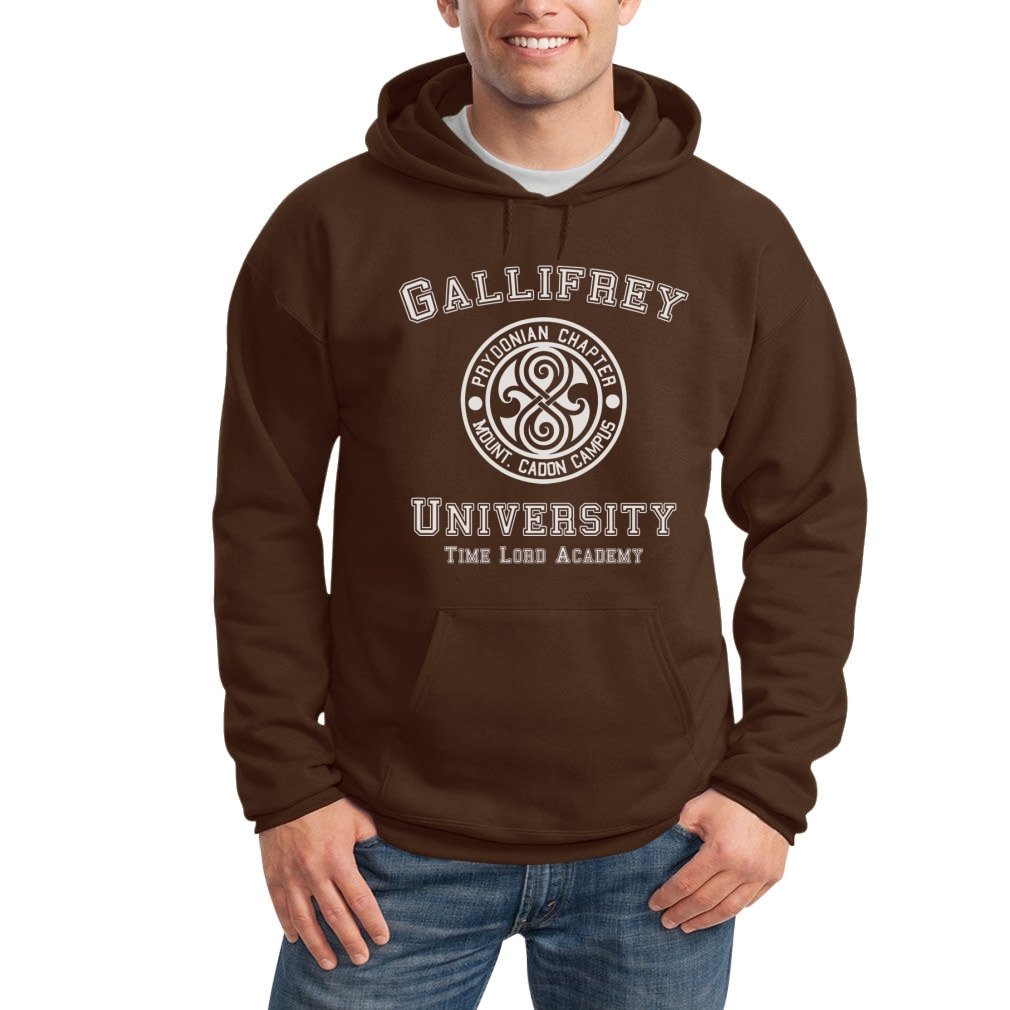 Shirtgeil Gallifrey University Braun X-Large Kapuzenpullover Hoodie - Doctor Time Academy Who