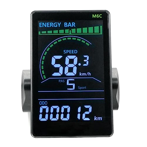 ferater M6C Elektrofahrrad-LCD-Anzeige, MessgeräT, 24 V, 36 V, 48 V, 60 V, E-Scooter, LCD-Panel, Farbbildschirm mit USB für Mountainbike-ElektrofahrräDer