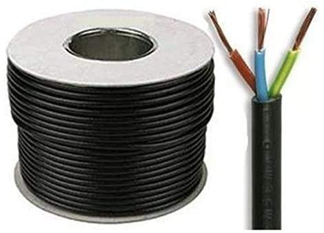 100 m langes rundes PVC-Elektrokabel 3183Y 3 adrig 0,1 mm² 10 Ampere flexibles PVC-Kabel Hochtemperaturbeständigkeit Schwarz
