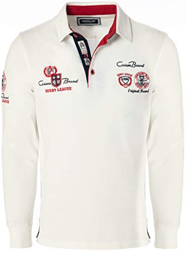 CARISMA Casual Herren Longsleeve Langarmshirt Sweatshirt Poloshirt Regular Fit mit Hochwertigen Stickerei 3433,Weiß,S