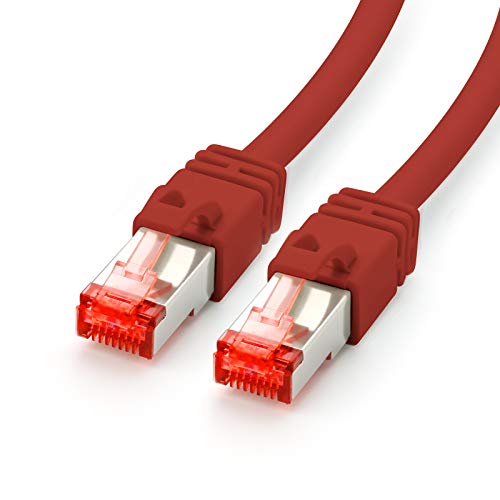 CAT.7 Ethernet Patchkabel (RJ45) | 20m | rot | LAN-Kabel | Netzwerkkabel | S/FTP | bis zu 10 Gbit/s