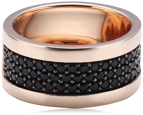 Esprit Jewels Damen-Ring 925 Sterling Silber Black-rose pure pave wide Gr. 57 (18.1) ESRG92215B180