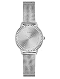 Guess Damen Analog Quarz Uhr mit Edelstahl Armband W0647L6