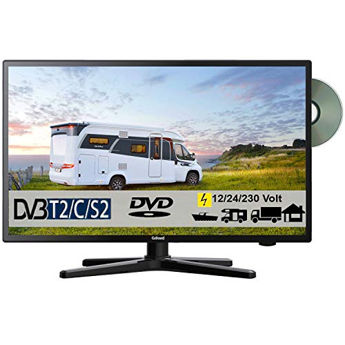 Gelhard GTV-2482 LED 24 Zoll Wide Screen TV DVD DVB/S/S2/T2/C 230/12 Volt 24 Volt für Wohnmobil Camping