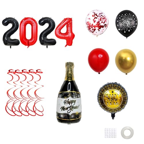 Vielseitiger Ballon Für Neue Jahr 2024 Partyzubehör Für Neue Jahr Sterne Und Weinflaschen Ballon Kreative Und Personalisierte Dekorationen