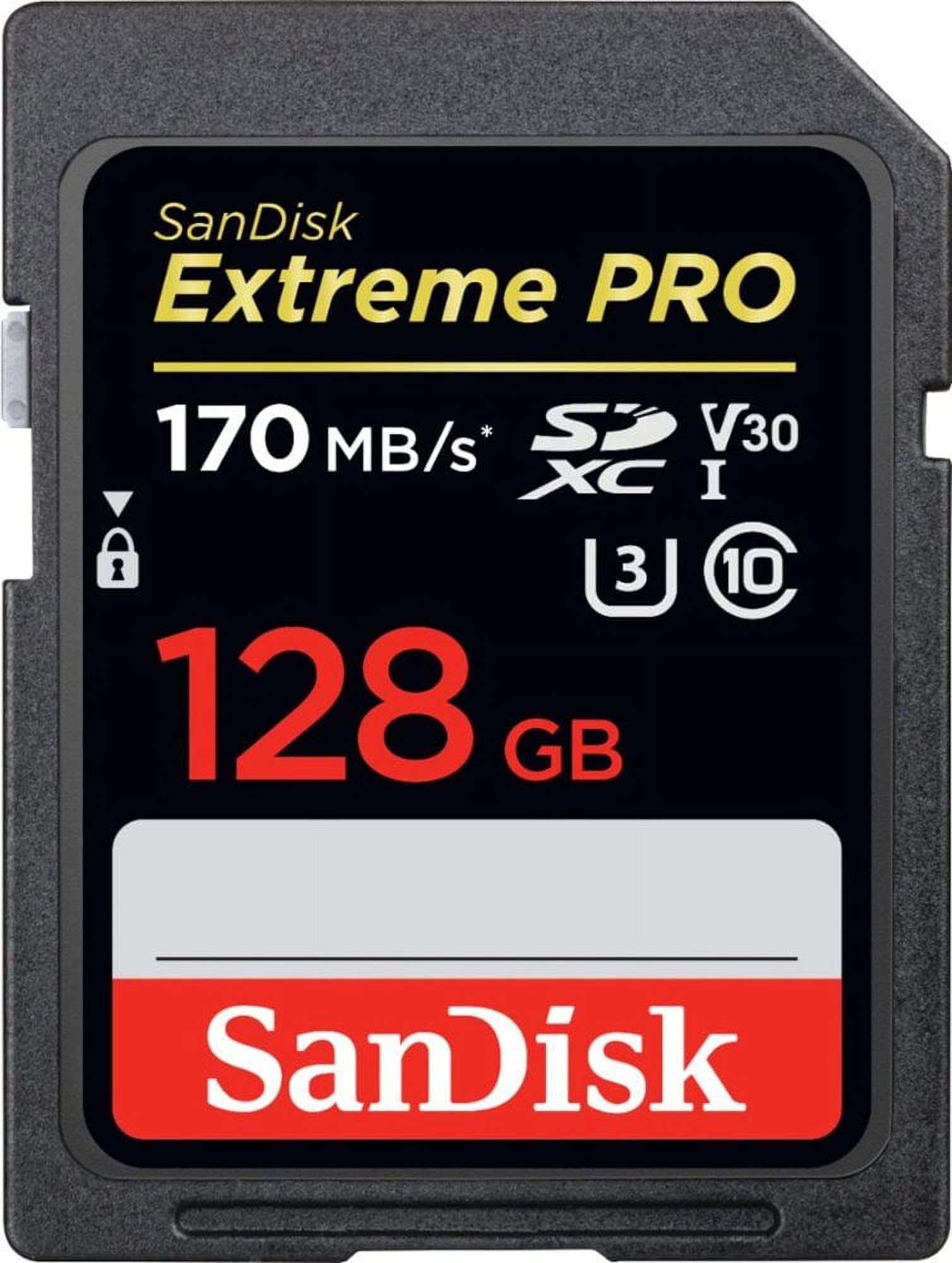 SanDisk Extreme PRO 128GB SDXC Memory Card up to 170MB/s, UHS-1, Class 10, U3, V30