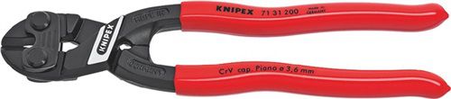 NW-KNIPEX Kompaktbolzenschneider (Länge 200 mm Kunststoffüberzug / gerade 3,6 mm mit Aussparung) - 71 31 200