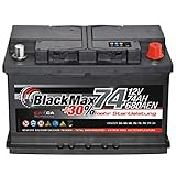 PKW Batterie Autobatterie 12V 74Ah BlackMax Starterbatterie statt 70Ah 72Ah 75Ah