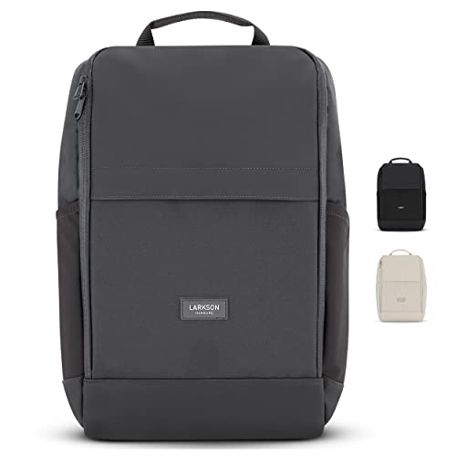 LARKSON Laptop Rucksack Herren & Damen Grau - Niklas - Notebook Backpack für Business Arbeit Uni - 16 Zoll Laptoprucksack für Reise Handgepäck - Wasserabweisend