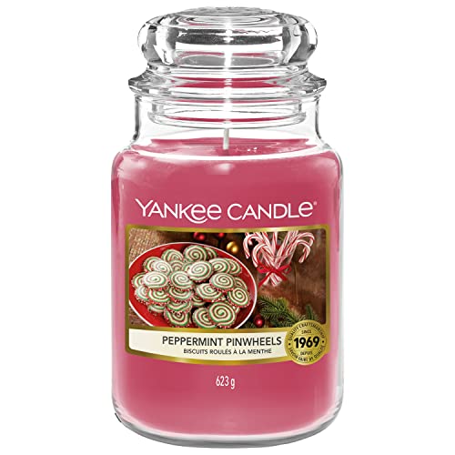 Yankee Candle Duftkerze | Pfefferminz-Windräder große Kerze im Glas | Schneekugel Wonderland Kollektion | Brenndauer: bis zu 150 Stunden | Perfekte Geschenke für Frauen