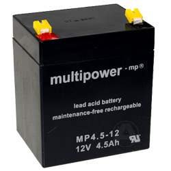 Multipower MP4.5-12 Blei Akku, 4,8mm Faston Stecker