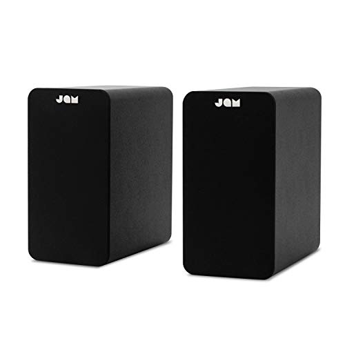 Jam Bluetooth Bookshelf Speakers - Kompaktes, netzbetriebenes Doppellautsprechersystem, Aux-in-Funktion, 8-mm-Treiber, High-Definition-Verstärker, sattere Bässe, feinere Akustik - Schwarz