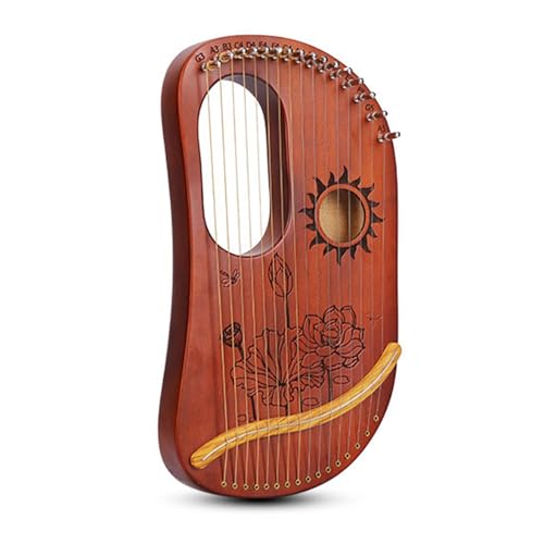 FCSHFC Harfe Instrument 16 Töne Lotus Holz Zither Instrument Mini Tragbar Musik Lyre Harfe for Musikliebhaber, Anfänger, Erwachsene (Color : A)
