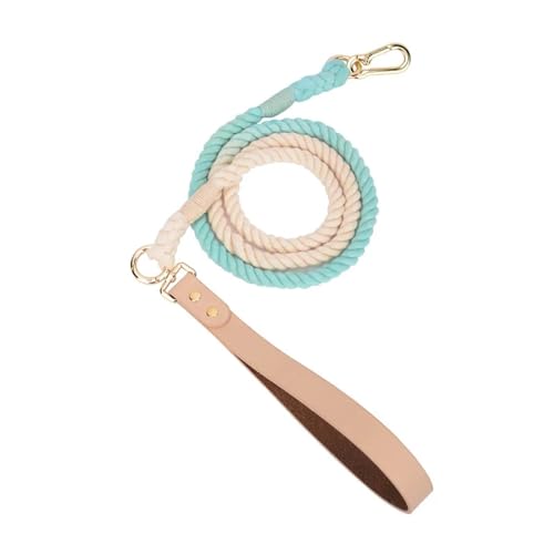 Handgewebtes Halsband für Haustiere, mit Farbverlauf, für den Außenbereich, aus Seil, runde Baumwoll-Leine, Haustierprodukte (Farbe: Leine C-4, Größe: S)