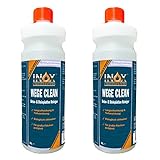INOX® - Effektiver Wege Clean Konzentrat 2 x 1L | Steinreiniger intensiv außen | Grünbelagentferner Konzentrat, Algen-, Flechten- und Moosentferner | Reinigt Stein, Beton, Fliesen & Fassaden