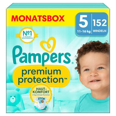 Pampers Premium Protection, Gr. 5 Junior, 11-16kg, Monatsbox (1x 152 Windeln)