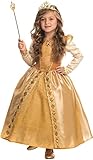 Dress Up America Majestätisches goldenes Prinzessinnenkostüm für Mädchen - Größe Mittel (8-10 Jahre)