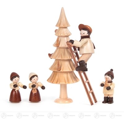 Rudolphs Schatzkiste Weihnachtliche Miniatur Weihnachtsbaum schmücken (5) Höhe ca 13 cm NEU Erzgebirge Weihnachtsfigur Holzfigur