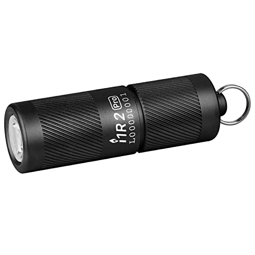 OLIGHT I1R II Pro EOS Mini LED Taschenlampe 180 Lumen Superhelle USB-Aufladbare Taschenlampe Schlüsselbund, IPX8 und 1,5m Fallschutz kleine Taschenlampen für Outdoor Camping und Repaturen Schwarz