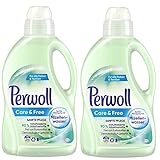 Perwoll Care und Free, Feinwaschmittel, 48 (2 x 24) Waschladungen, mit Mizellenwasser für empfindliche Haut und Allergiker geeignet