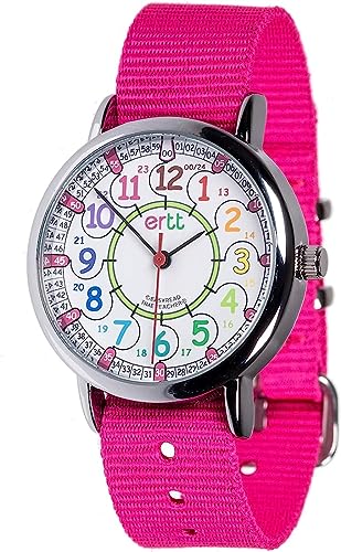 EasyRead time teacher ERW-COL-24 Armbanduhr mit Regenbogen-Zifferblatt, 24 Stunden, rose, 1