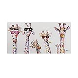 YCCYI Graffiti Art Buntes Tier Neugierige Giraffenfamilie Mit Brille Malerei Leinwand Bild Wandkunst Wohnkultur Kunstwerk 24x39 Zoll (60x100cm) Kein Rahmen