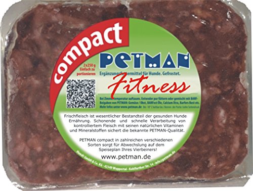 Petman compact Fitness, 22 x 500g-Beutel, Tiefkühlfutter, gesunde, natürliche Ernährung für Hunde, Hundefutter, BARF, B.A.R.F.