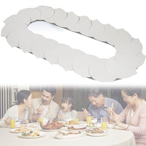 Drehbarer Party-Drehteller, abnehmbares modulares drehbares Tablett, Drehteller zum Servieren von Speisen, Esstisch für Esstische, Bankette, Restaurants, Hochzeiten, Partys,White-2m/6.56ft