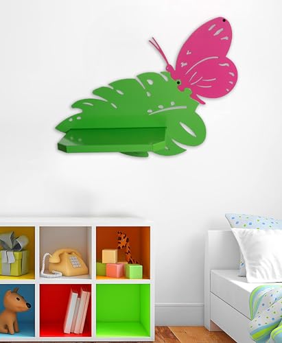 IPEA Wandregal für Kinderzimmer – Made in Italy – Design Schmetterling – Wandregale für Kinderschlafzimmer – aus Metall – buntes Regal für Bücher und Spielzeug