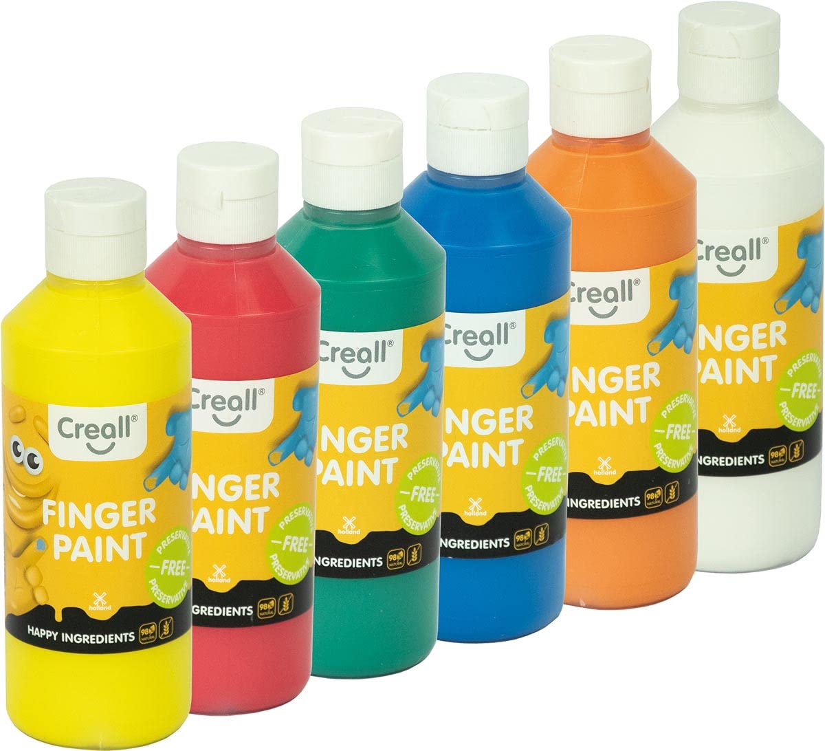 Creall 1500 ml Sortiment Havo Fingerfarben-Set (6x250ml) Havo