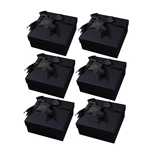 NUOBESTY Bowknot Geschenkbox Schwarz Bogenverpackung Geschenkbox Luxuspapier Geschenkboxen für Hochzeitsgeburtstag Urlaub Abschluss Valentinstag 12 5 cm