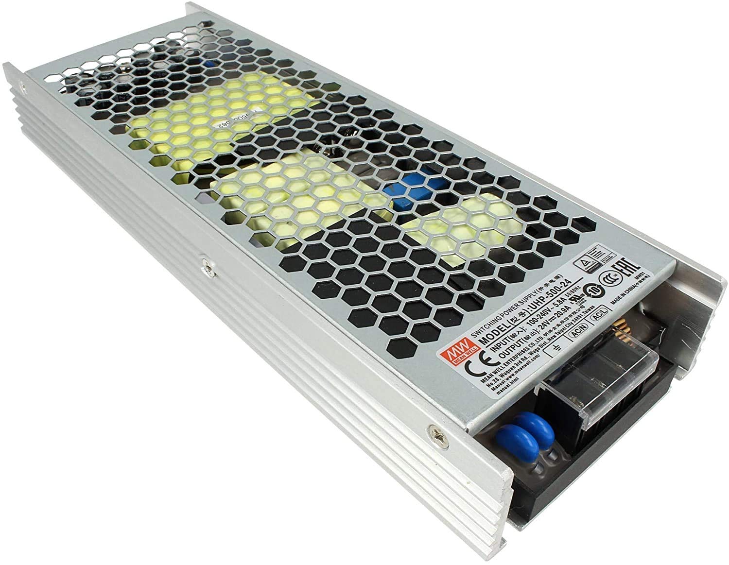 MeanWell UHP-500-24, Netzteil CV 24 V, 500 W, 20,9 A, ohne Lüfter, Transformator von AC 220 V auf DC 24 V für LED-Leuchten im Innenbereich