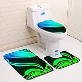 Giow Badezimmermatten dreiteiliges WC-Set 3D Badezimmer dreiteiliges WC-Set Bodenmatte Türmatte Badteppich @ E_DREI-teiliges Set 50 * 80cm