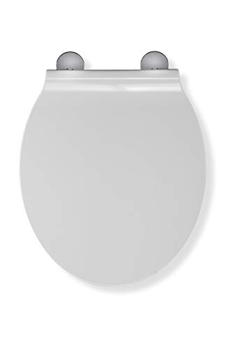 Croydex Flexi-Fix Victoria Slim Line Toilettensitz, rutscht Immer, antibakteriell, Kunststoff, weiß, 42.5 x 37 x 5 cm