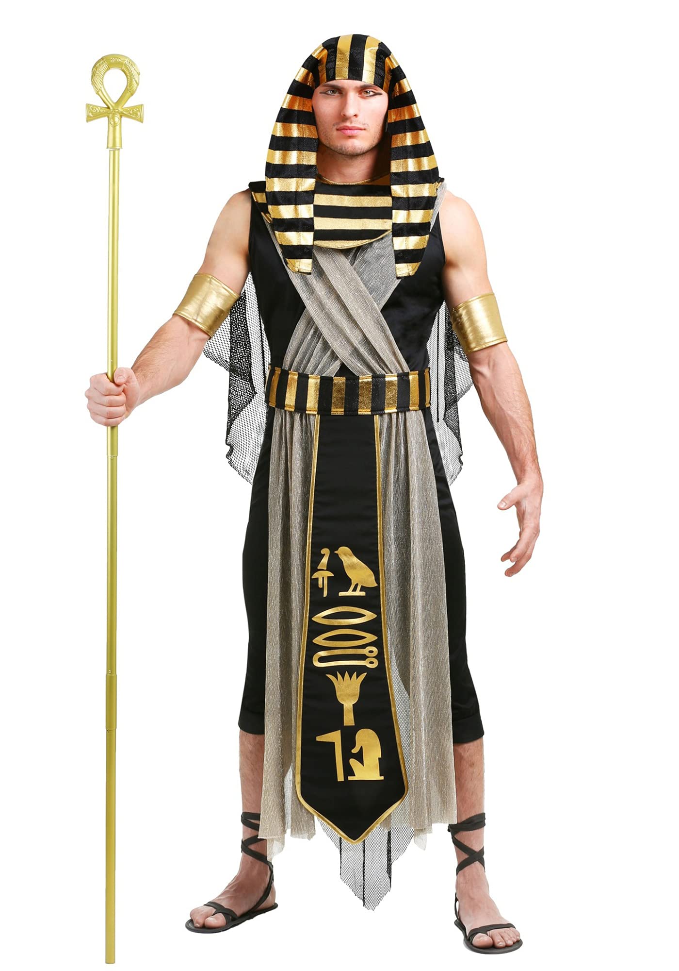 Feynman Herren Ägyptisches Pharao Ramses Kostüm Pharaokostüm Pharao Ägypten Antike Kostüm für Halloween Fasching Karneval XL