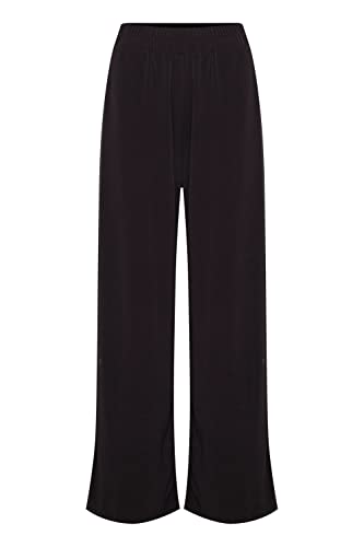 ICHI IHLIMA PA Damen Hose Stoffhose Culotte Loose Fit, Größe:XL, Farbe:Black (10001)