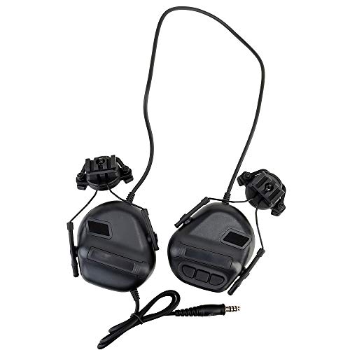 ATAIRSOFT Tactical Headset Kopfhörer mit Mikrofon Wasserdicht ohne Rauschunterdrückungsfunktion Schwarz