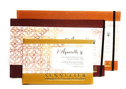 Sennelier Aquarellblock, handgefertigt, Carnet Aquarelle, hergestellt in La Main, handgefertigt, Watercolour Notebook.
