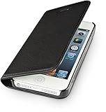 WIIUKA Echt Ledertasche -TRAVEL Nature- für Apple iPhone 5 / 5S / SE -DEUTSCHES Leder- Schwarz, mit Kartenfach, extra Dünn, Tasche, Leder Hülle kompatibel mit iPhone 5/5S/SE