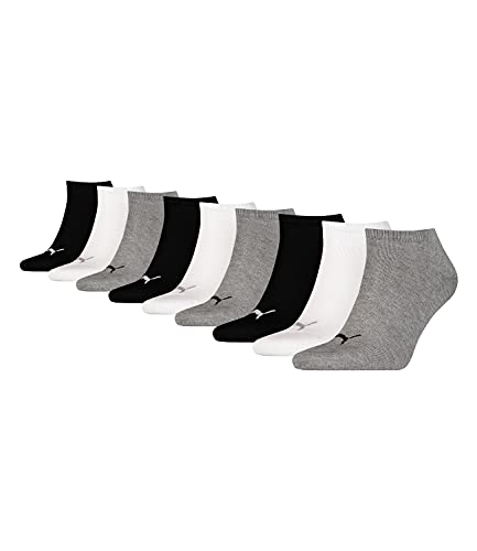 PUMA Unisex Invisible Sneaker Socken 6er Pack, Größe:35-38;Farbe:grey/white/black