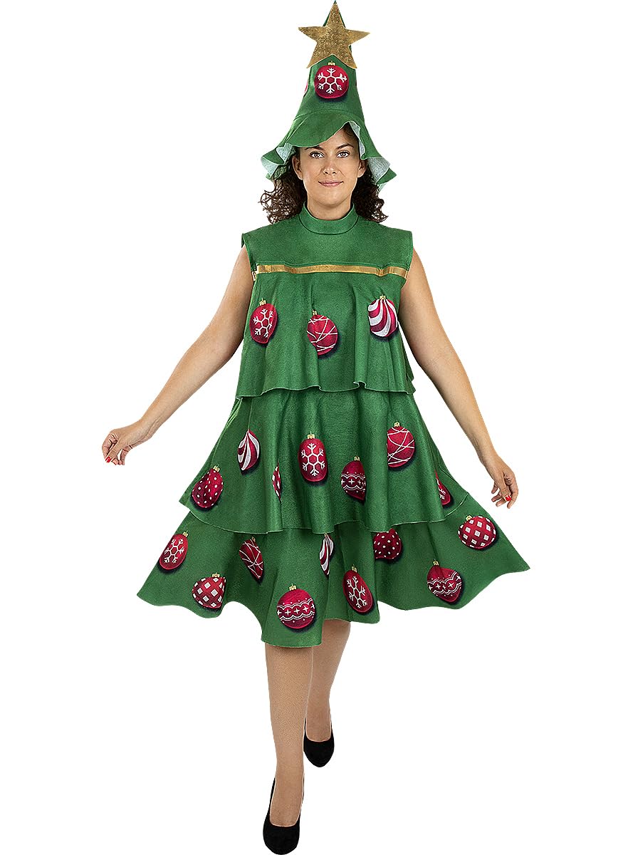 Funidelia | Weihnachtsbaum Kostüm für Damen Weihnachten, Baum - Kostüme für Erwachsene & Verkleidung für Partys, Karneval & Halloween - Einheitsgröße - Grün