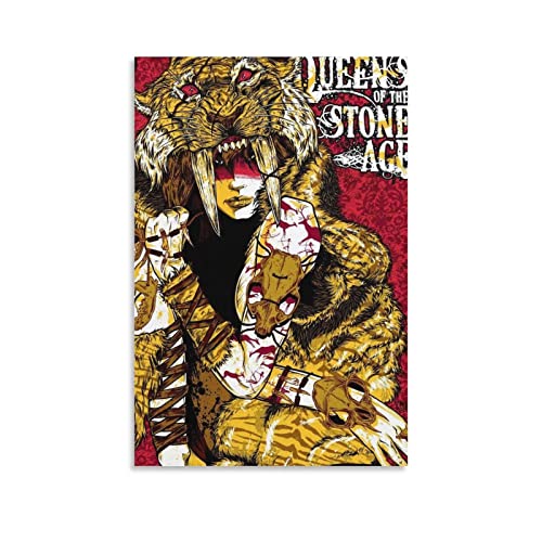 XXJDSK Druck Auf Leinwand Vintage Musician Poster Queens of The Stone Age Wall Art Posters for Room Aesthetic 60X90cm Kein Rahmen