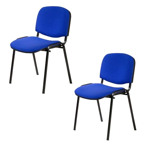Topsit Büro & More Besucherstuhl ISO, Bequemer Konferenzstuhl, stapelbar, mit gepolsterter Sitzfläche und Rückenlehne. Satz von 2 Stück CLA000002 (Blau)
