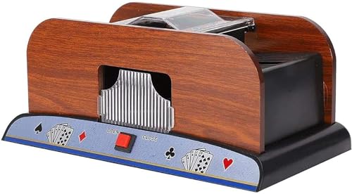 Automatischer hölzerner Spielkarten-Mixer, elektrischer Holzkartenmischer, automatischer batteriebetriebener Spielkartenmischer, für Familien-Pokerspiele