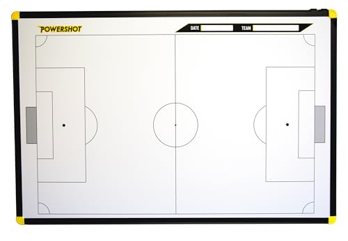 POWERSHOT Taktiktafel Fußball - 3 Verschiedene Größen zur Auswahl - Taktiboard Inkl. Magnete und Filzstift mit Schwamm (60 x 45 cm)